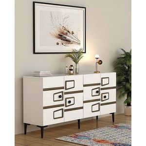 Consola, Hanah Home, Esta KB150, 150x75x35 cm, Alb/Maro imagine
