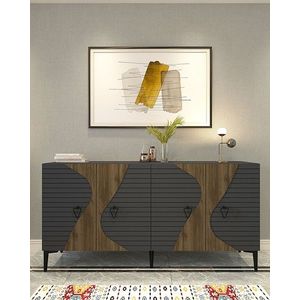 Consola, Hanah Home, Genus KB150, 150x75x35 cm, Antracit / Nuc imagine