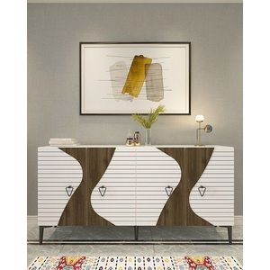 Consola, Hanah Home, Genus KB150, 150x75x35 cm, Alb/Maro imagine