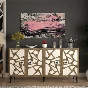 Consola, Hanah Home, Master, 150x75x35 cm, Alb/Maro imagine