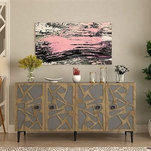 Consola, Hanah Home, Master, 150x75x35 cm, Antracit / Nuc imagine