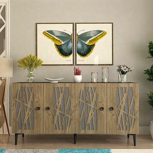 Consola, Hanah Home, Resta, 150x75x35 cm, Antracit / Nuc imagine