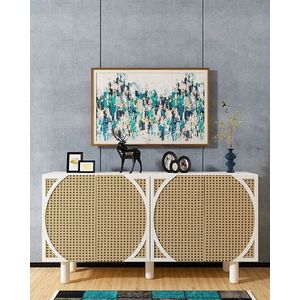 Consola, Hanah Home, Wilder Bohem, 150x75x35 cm, Alb / Hazeran imagine