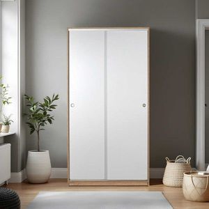 Dulap pentru haine, Hanah Home, Swd-431-Sb-2, 94x182x52 cm, Somon/Alb imagine