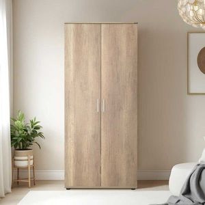 Dulap pentru haine, Hanah Home, Grd-320-Tt-1, 80x187x47 cm, Nuc deschis imagine