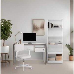 Birou, Hanah Home, Cms-510-Dx-1, 120x75x60 cm, Alb / Stejar imagine