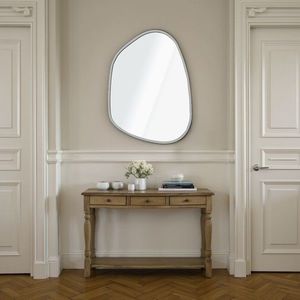Oglinda decorativa, Hanah Home, Asymmetric Design 50 x 69, 50x69 cm, Argintiu imagine