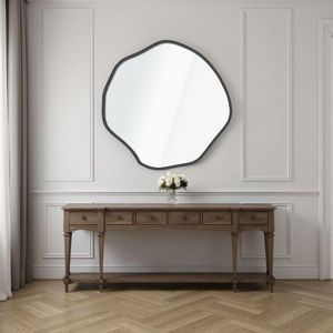 Oglinda decorativa, Hanah Home, Bowed 40 x 40, 40x40 cm, Negru imagine