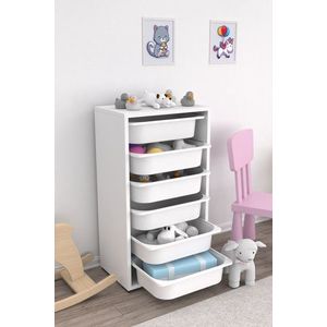 Dulap multifunctional, Hanah Home, Bronz 6N, 45.5x83x30 cm, Alb imagine