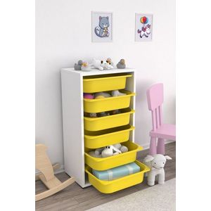 Dulap multifunctional, Hanah Home, Bronz 6N, 45.5x83x30 cm, Alb / Galben imagine