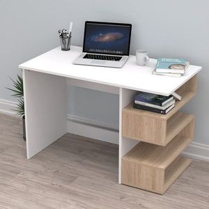 Birou, Hanah Home, Lorea, 115x74.5x60 cm, Alb / Sonomo imagine
