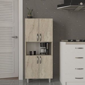 Dulap de baie, Hanah Home, William, 59.5x140.3x29.5 cm, Travertin imagine