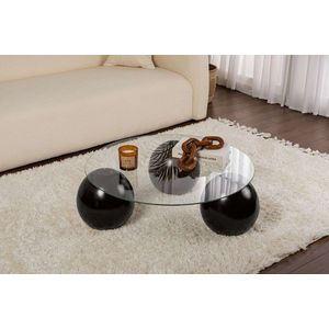 Masuta de cafea, Hanah Home, Miro, 85x30x85 cm, Negru/Transparent imagine