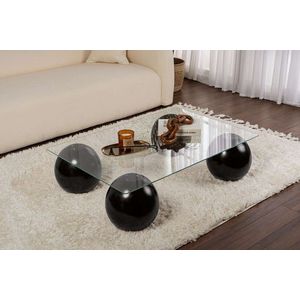 Masuta de cafea, Hanah Home, Sera, 110x30x75 cm, Negru/Transparent imagine