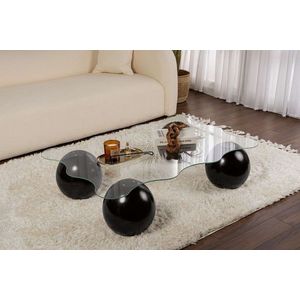 Masuta de cafea, Hanah Home, Noxa, 120x30x80 cm, Negru/Transparent imagine