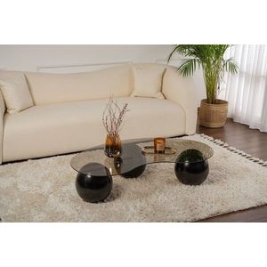 Masuta de cafea, Hanah Home, Sphere, 120x30x70 cm, Negru/Bronz imagine