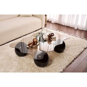 Masuta de cafea, Hanah Home, Noxa, 120x30x80 cm, Negru/Bronz imagine