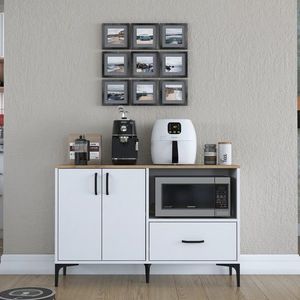 Dulap multifunctional, Hanah Home, JE161, 120x78.6x40 cm, Alb/Maro imagine