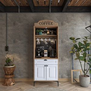 Dulap multifunctional, Hanah Home, JE156, 70x170.4x40 cm, Nuc/Alb imagine