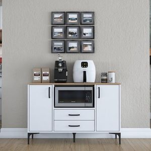 Dulap multifunctional, Hanah Home, JE174, 120x78.6x40 cm, Nuc/Alb imagine