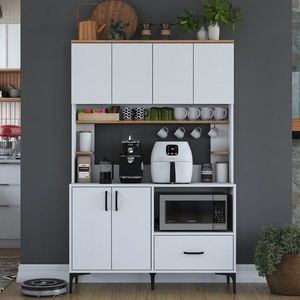 Dulap multifunctional, Hanah Home, JE175, 120x184.2x40 cm, Nuc/Alb imagine