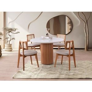 Masa, Hanah Home, Otantik, Alb/Maro imagine