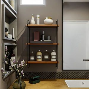 Raft de perete, Hanah Home, Pulalis, 40x66x20 cm, Maro imagine