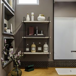 Raft de perete, Hanah Home, Pulalis, 40x66x20 cm, Alb / Marmura imagine