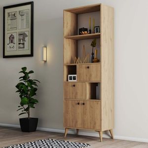 Corp biblioteca, Hanah Home, Ninova, 69x195x35 cm, Stejar imagine