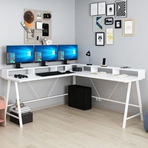 Birou, Hanah Home, Team, 180x90x60 cm, Alb imagine