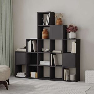 Corp biblioteca, Hanah Home, Paleo, 150.8x150.8x28 cm, Negru imagine