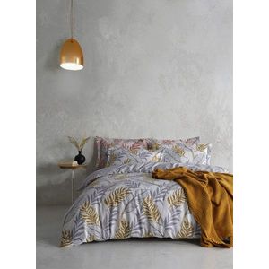 Lenjerie de pat pentru o persoana (FR), L'essentiel Maison, Lionel, Gri/Muștar imagine