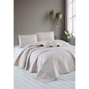 Cuvertura Single 155x200 cm, L'essentiel Maison, Water Yollu Saten, Bumbac;Poliester , Bej imagine