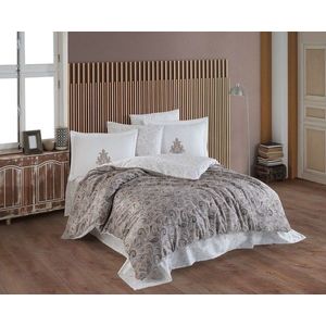 Lenjerie de pat dubla, L'essentiel Maison, Mirabel, Maro/Alb imagine