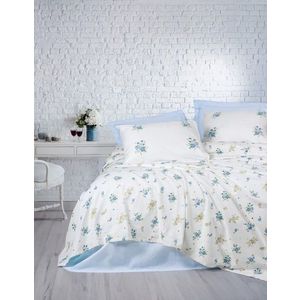 Set cuvertura pique dubla, L'essentiel Maison, Bellus, Albastru imagine