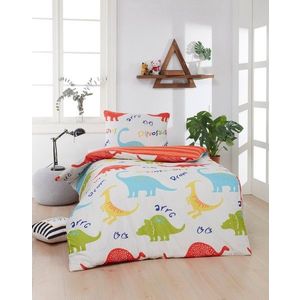 Lenjerie de pat pentru o persoana 2 piese, L'essentiel Maison, Dinazorus, 65% bumbac/35% poliester, Alb imagine