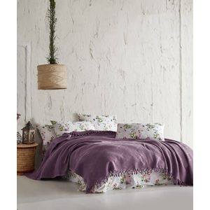 Set cuvertura pique dubla, L'essentiel Maison, Mona v2, Mov pruna imagine