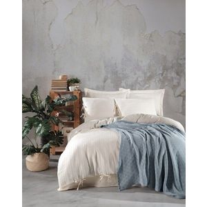 Lenjerie de pat dubla, L'essentiel Maison, Dante, Mentă / Cremă imagine