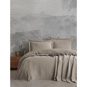 Set cuvertura de pat dubla 3 piese, L'essentiel Maison, Orella, Bej imagine