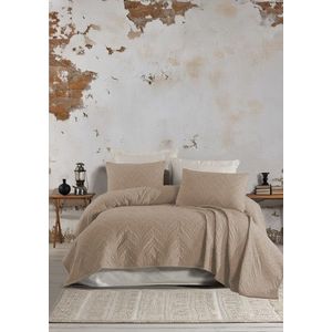 Set cuvertura de pat dubla 3 piese, L'essentiel Maison, Sandeo, Bej imagine