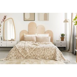 Set cuvertura de pat dubla 3 piese, L'essentiel Maison, Palmy, Bej imagine