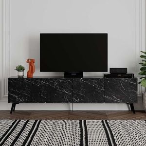 Comoda TV, Hanah Home, Dune, 180x50x29.6 cm, Negru imagine