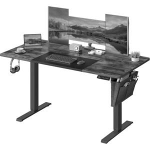 Birou electric cu inaltime ajustabila, Songmics, 140x60x70-120 cm, PAL/otel, maro rustic imagine