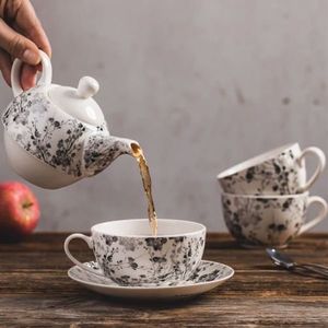 Set cafea 12 piese Black Nature, Ambition, 220 ml, portelan, negru imagine