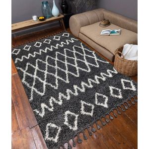 Covor, 0419A, 120x180 cm, Antracit/Alb imagine