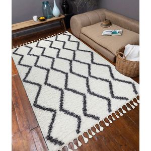 Covor, 0420A, 120x180 cm, Alb / Antracit imagine