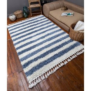 Covor, 3434A, 120x180 cm, Alb/Albastru imagine