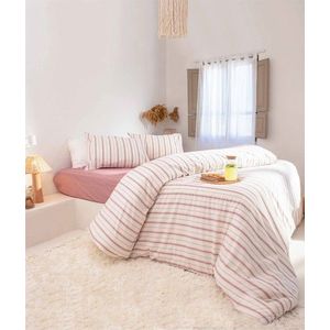 Lenjerie de pat pentru o persoana, L'essentiel Maison, Viento, Claret Red / Ecru imagine