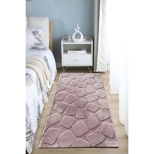 Covor 3D cu model in relief, Stone, Heinner, 80x150 cm, poliester, maro imagine