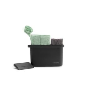 Set oganizator de chiuveta cu accesorii 8 piese, Brabantia, SinkSide, 21.5x11.3x13.4 cm, plastic reciclat, gri inchis imagine